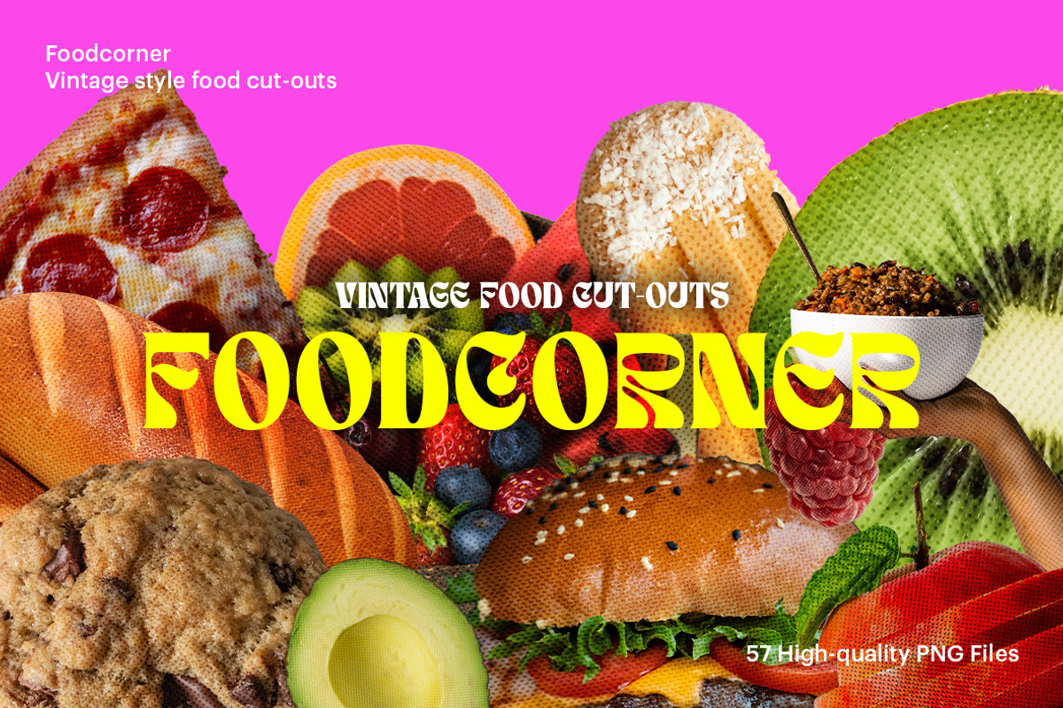 Foodcorner - Vintage Food Cut-Outs, an Object Graphic by SPACECAKE (Photo 1 of 5)