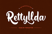 Rettyllda, a Script Font by twinstd (Thumbnail 1 of 14)