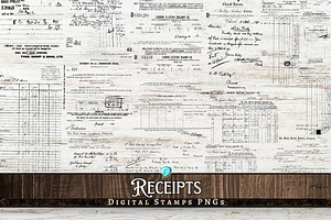 Receipts Digital Stamps PNGs