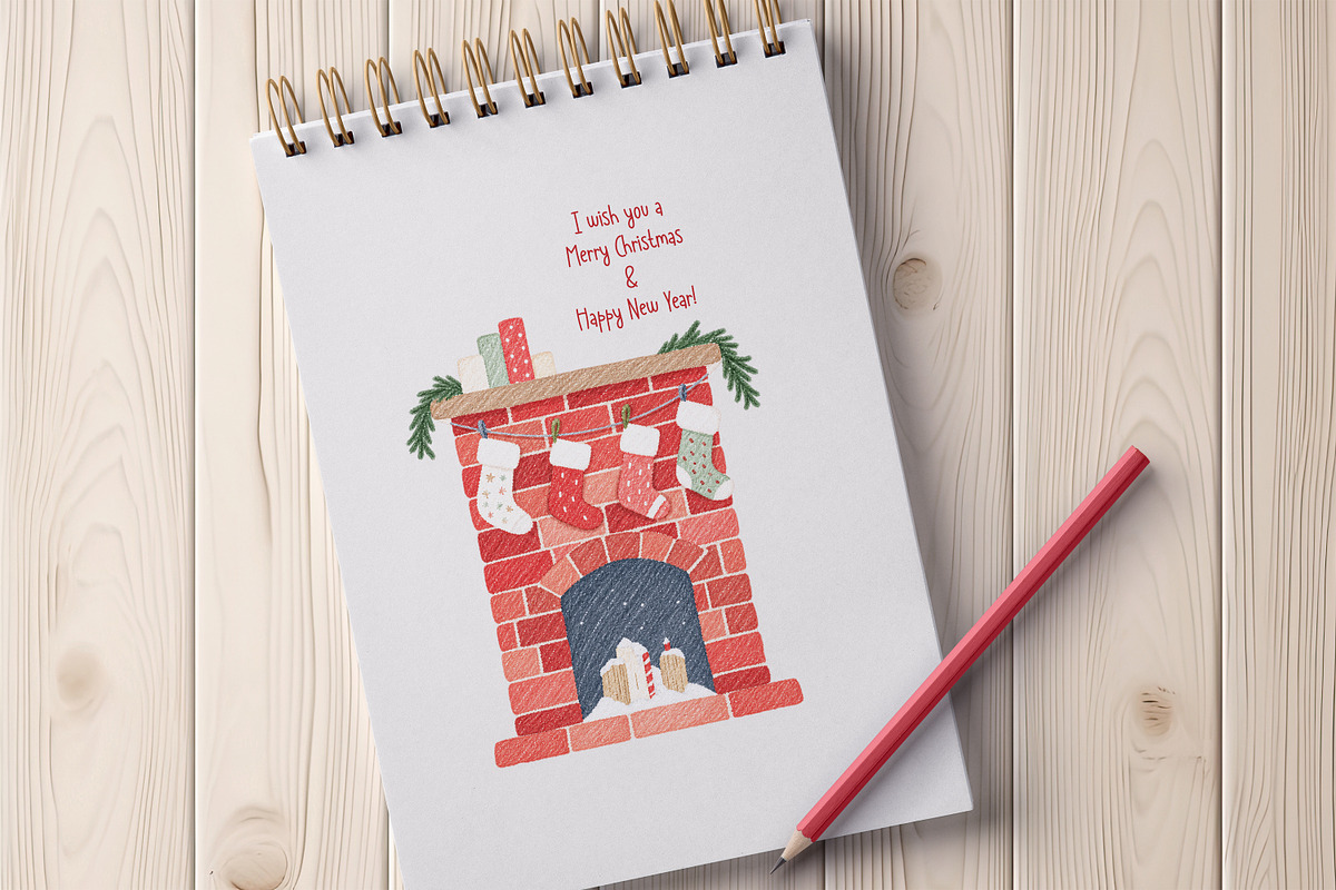 Colored Pencils Christmas, a Seasonal Illustration by Vasmila (Photo 12 of 12)