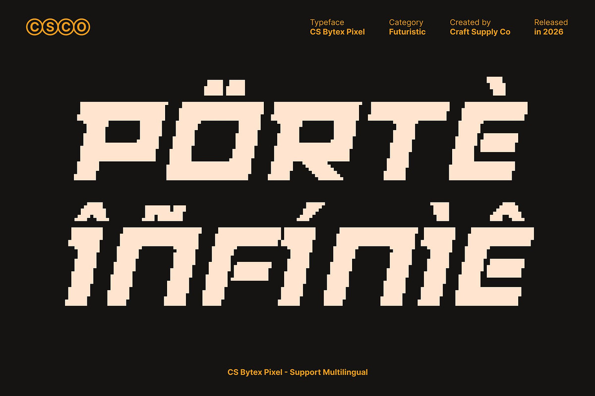CS Bytex Pixel, a Sans Serif Font by Craft Supply Co. (Photo 5 of 8)