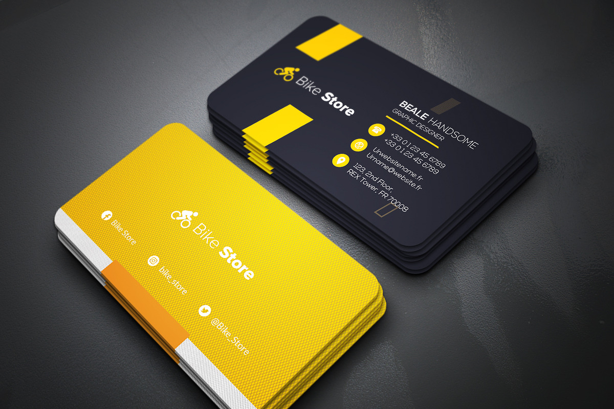 Bike Store Business Cards, a Business Card Template by Genereux Art (Photo 1 of 2)