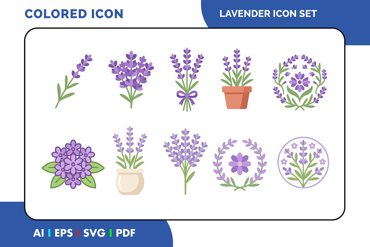 Lavender Colored Floral Icon Set, a Duotone Icon by Fontmine Studio (Photo 1 of 3)