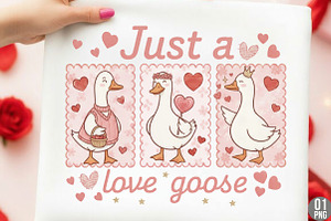 Just a Love Goose PNG Valentines Day, an Illustration by Designking