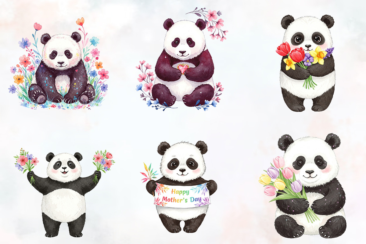 Mother's Day Panda Sublimation Png, an Illustration by RobertsArt (Photo 3 of 7)