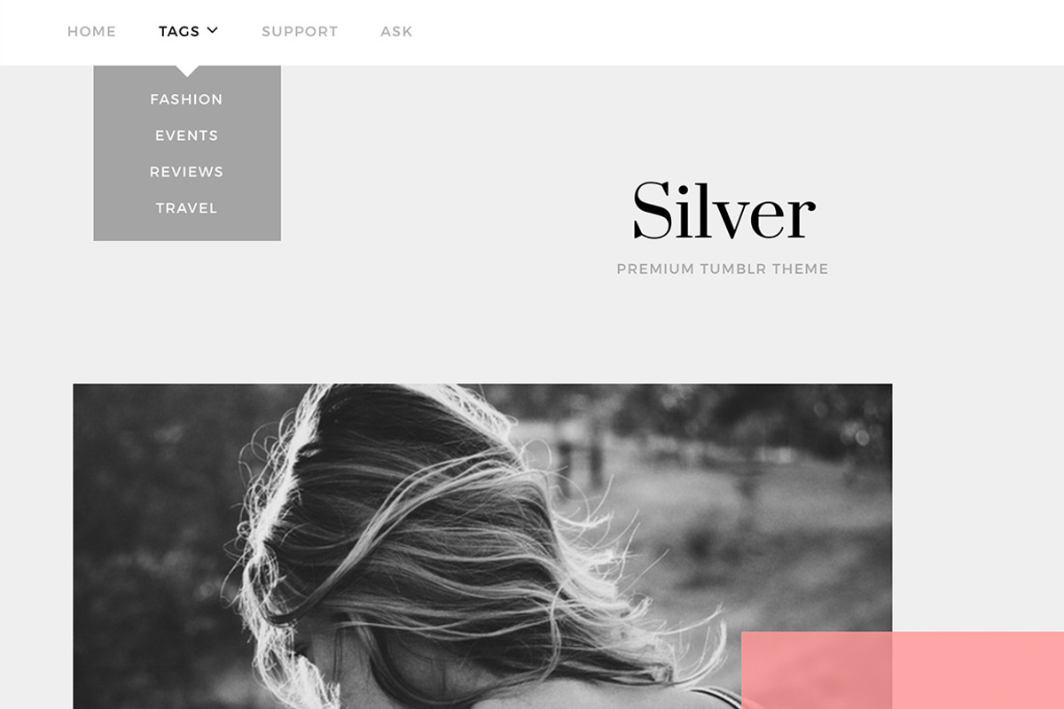 Silver Tumblr Theme, a Websites & App Template by Themelantic (Photo 2 of 5)