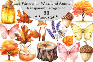 atercolor Woodland Animal PNG, an Illustration by CitraGraphics