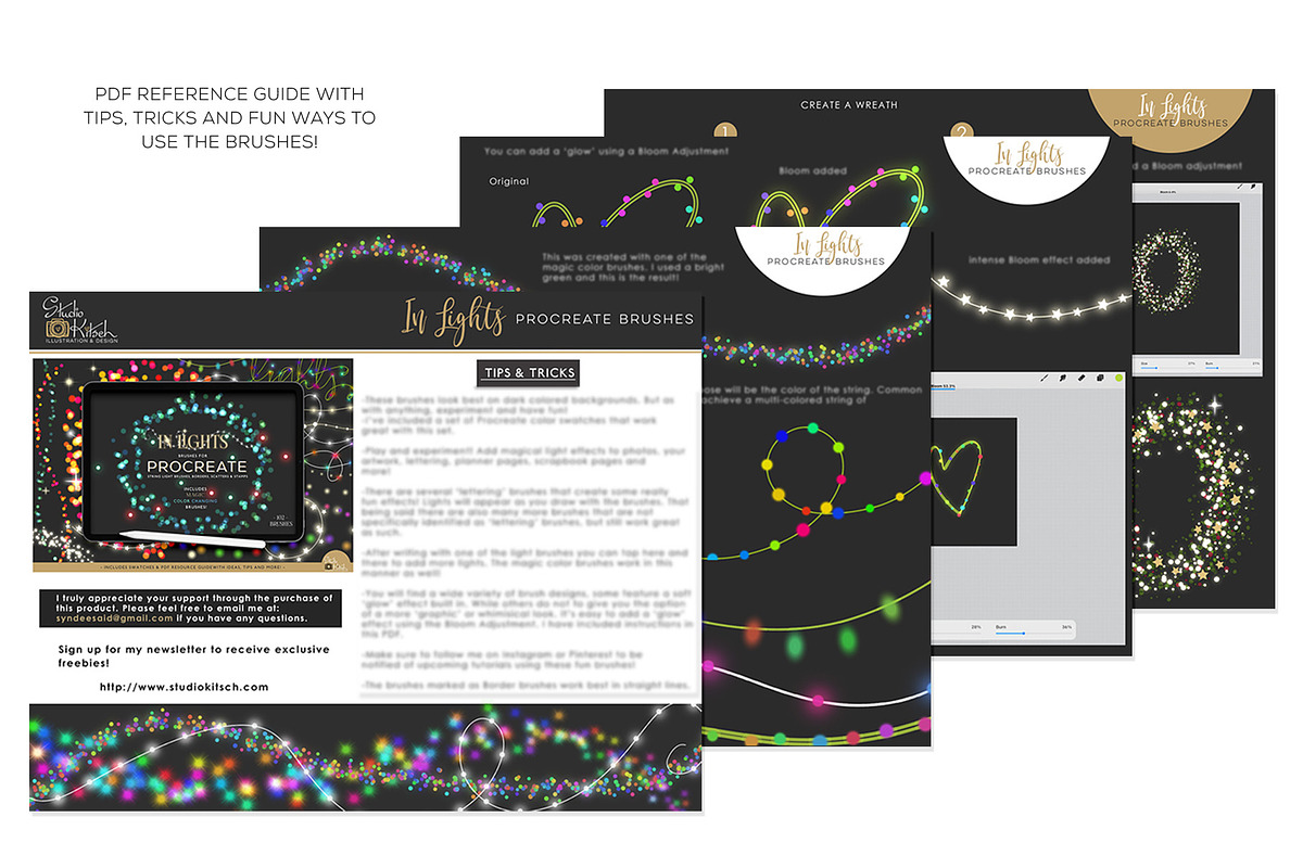 String Lights Procreate Brushes, a Brush Add-On by Studio Kitsch (Photo 10 of 10)