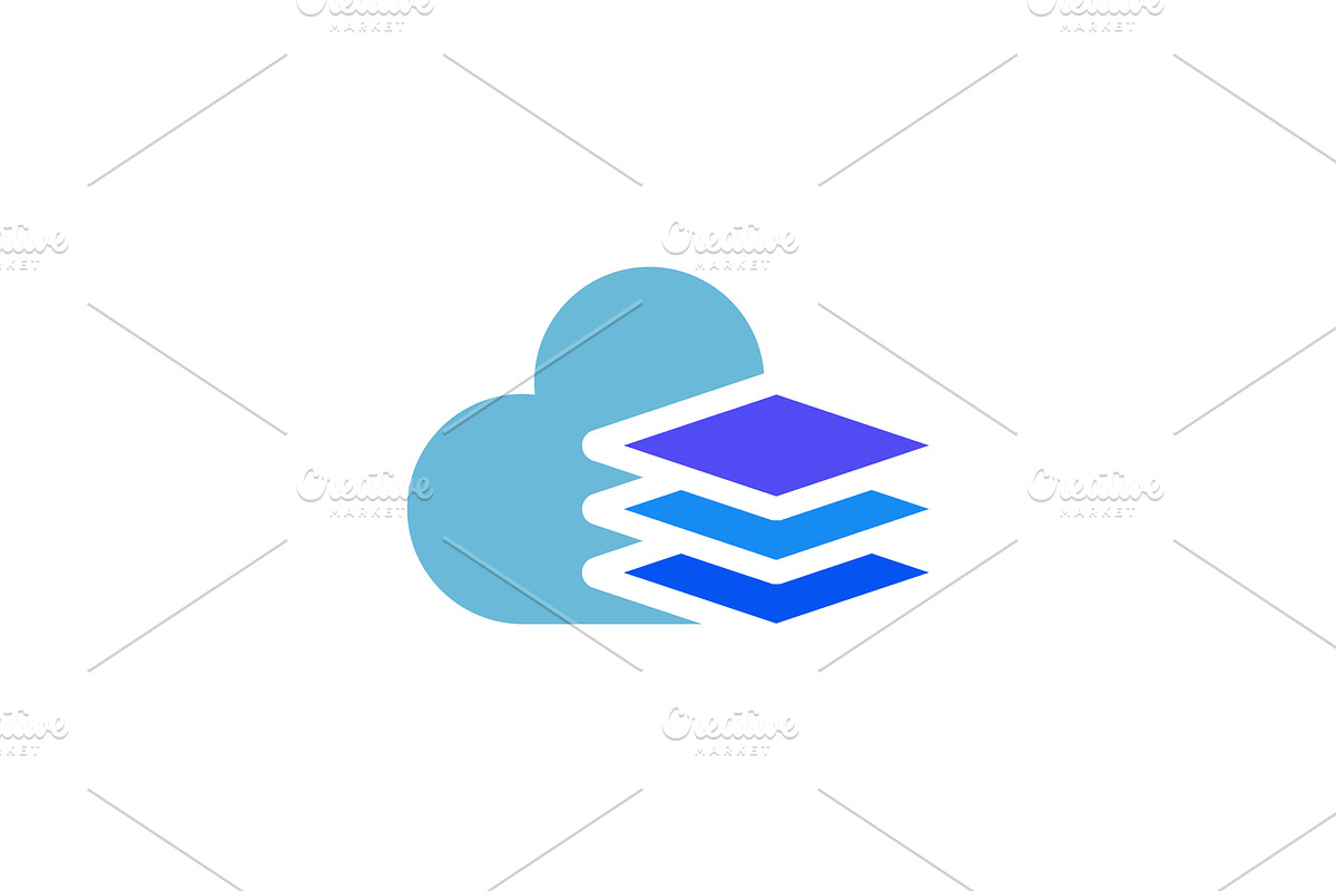 cloud document stack data logo, a Branding & Logo Template by Rasagama Studio