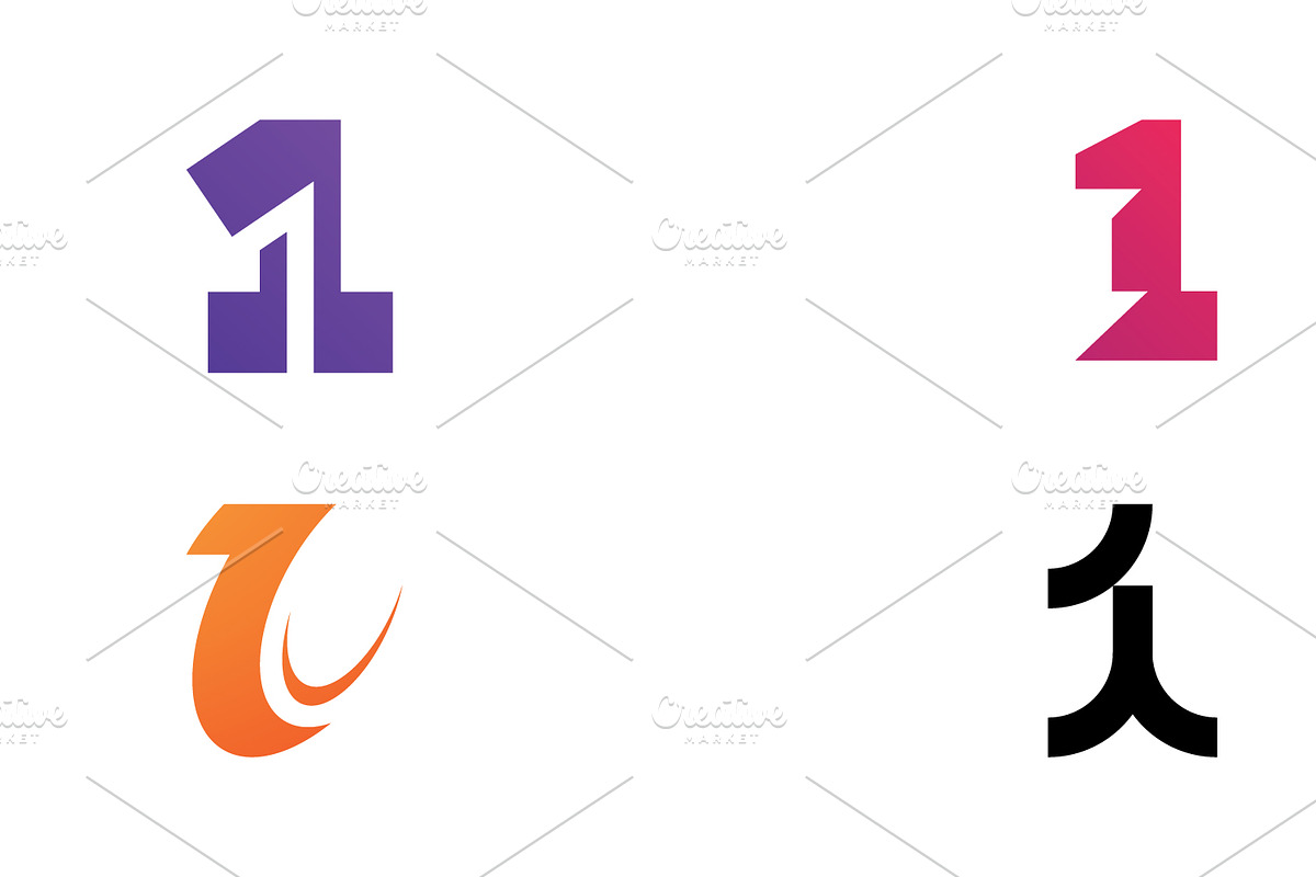 Number 1 logo symbol design template, a Graphic by T.Vooka (Photo 3 of 3)