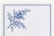 Blue floral botanical frame with vintage engraved wild plants de, an Illustration by Studio ANNA (Thumbnail 1 of 2)