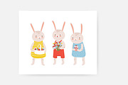 Easter rabbits set and cards, an Animal Illustration by Good Studio (Thumbnail 5 of 8)