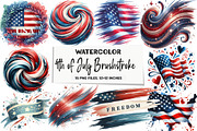 4th of July Brushstroke Clipart, an Illustration by DreamArtGraphic (Thumbnail 1 of 4)