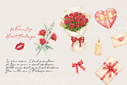 Watercolor Valentine's Day Clipart, a Decorative Illustration by Primrose Blume (Thumbnail 2 of 7)