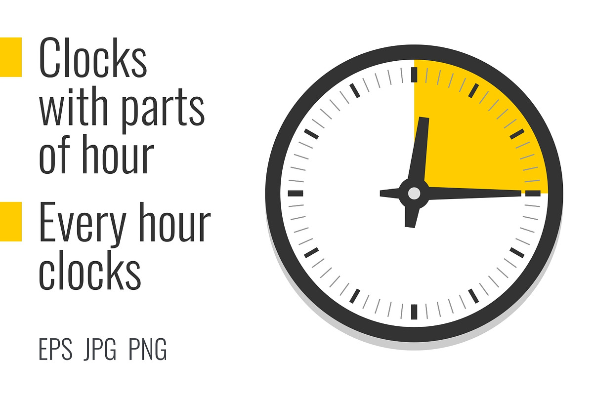 Clocks with parts of hour, an Outline Icon by Primula`s shop (Photo 1 of 3)