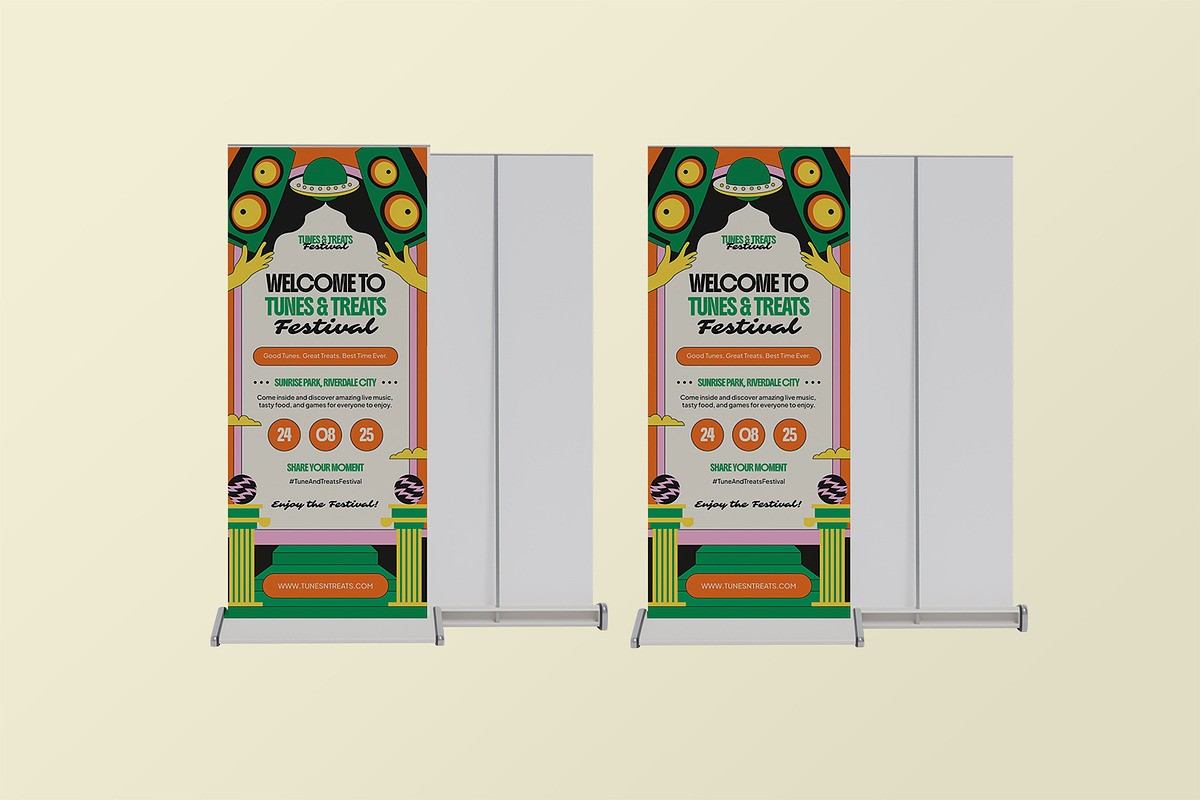Tunes & Treats - Roll Up Banner, a Print Template by StreaksideStd (Photo 2 of 3)