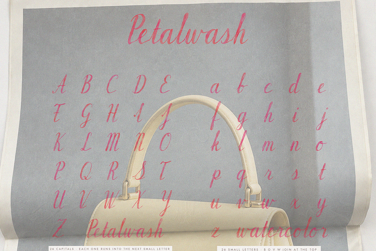 Petalwash - Watercolor Script Font, a Handwritten Font by Lilithcollageart (Photo 6 of 10)