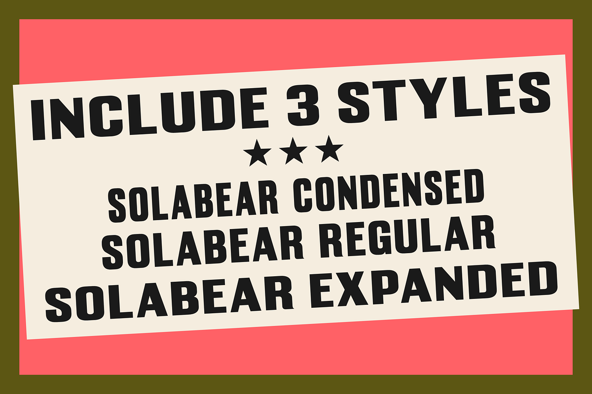 Solabear Condensed Regular Expanded, a Sans Serif Font by 24Design Studios (Photo 3 of 9)