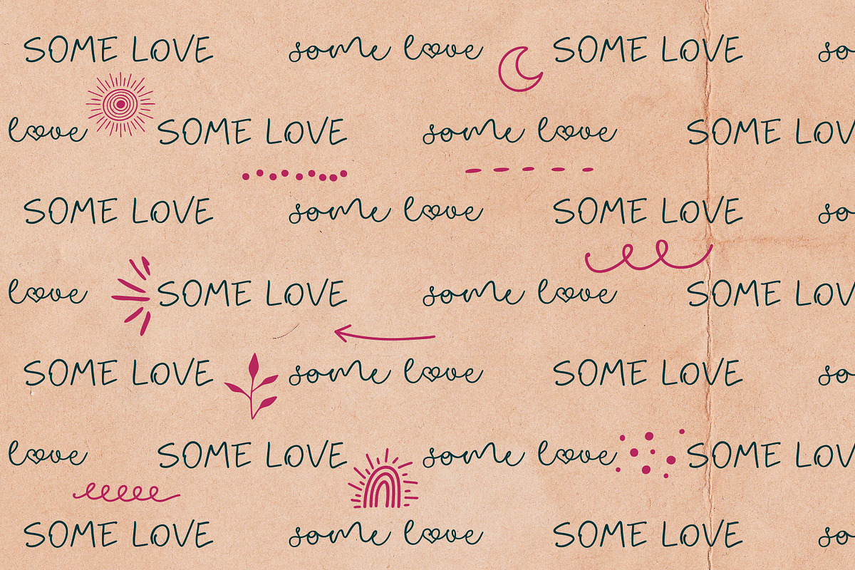 Some Love Font Duo & Doodles preview 5