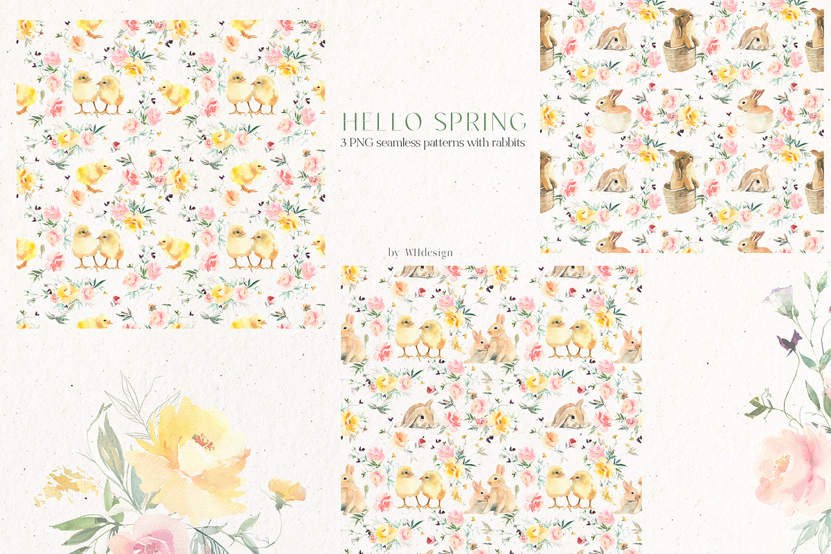 Hello Spring Watercolor ClipArt, an Animal Illustration by whiteheartdesign (Photo 12 of 24)