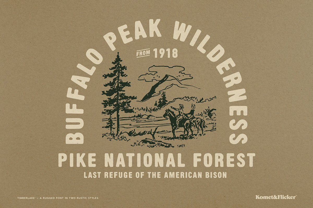 Timberlake - A Rustic & Rugged Font, a Sans Serif Font by Komet & Flicker (Photo 4 of 15)