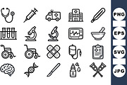 Medical Icon Line Art Set, an Illustration by designvectx (Thumbnail 1 of 3)