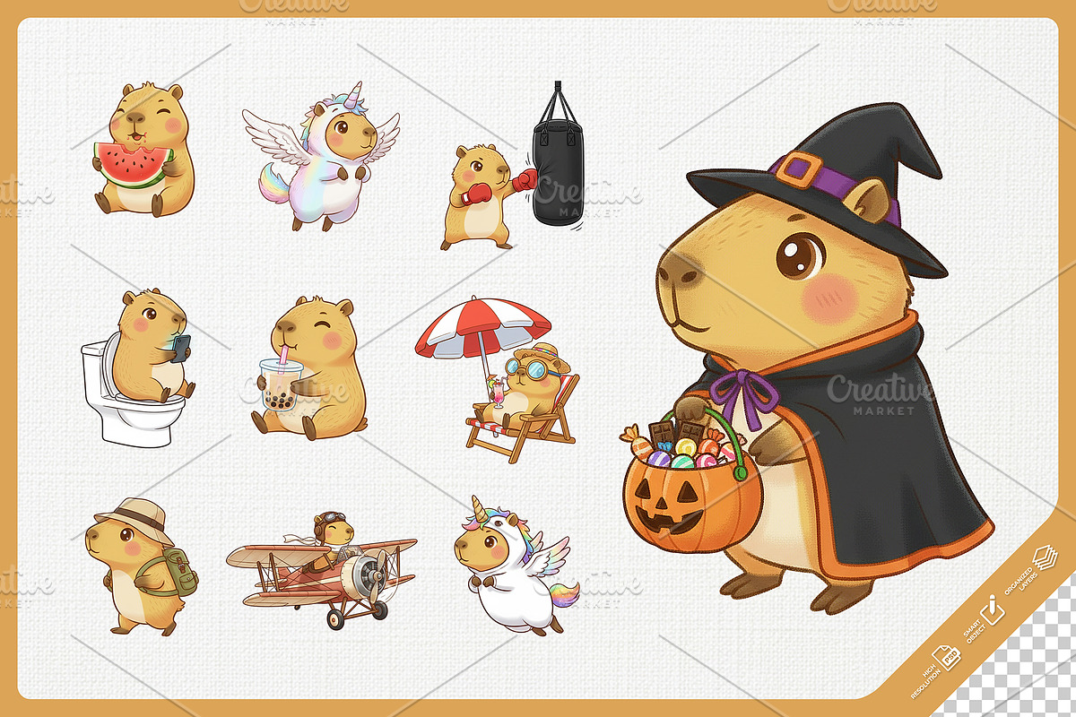 Cute Capybara Kids-Friendly, an Animal Illustration by Gohsantosa (Photo 2 of 4)