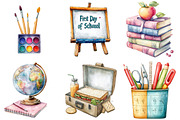 Back to School Clipart, an Illustration by Watercolor design (Thumbnail 2 of 4)