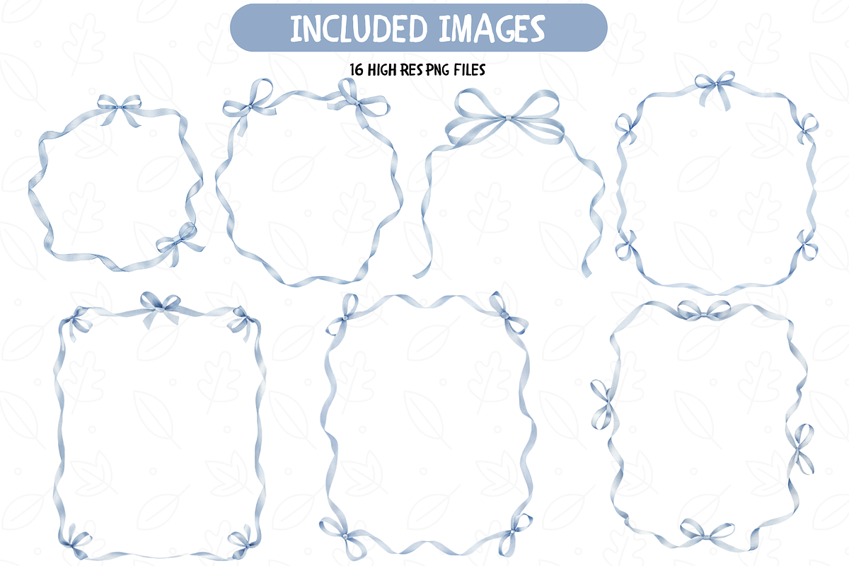 Watercolor Blue Coquette Frames, an Illustration by TatiMockup (Photo 2 of 4)
