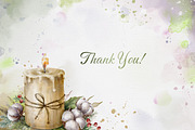 Christmas Cotton Watercolor Clipart., a Decorative Illustration by VetaDesign (Thumbnail 7 of 7)