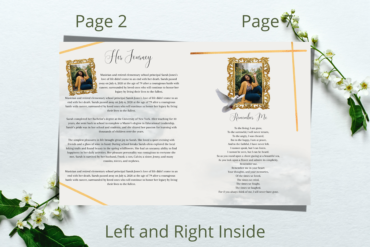 Gold Royal Funeral Program, a Brochure Template by Feel Inspired Digitals (Photo 4 of 6)
