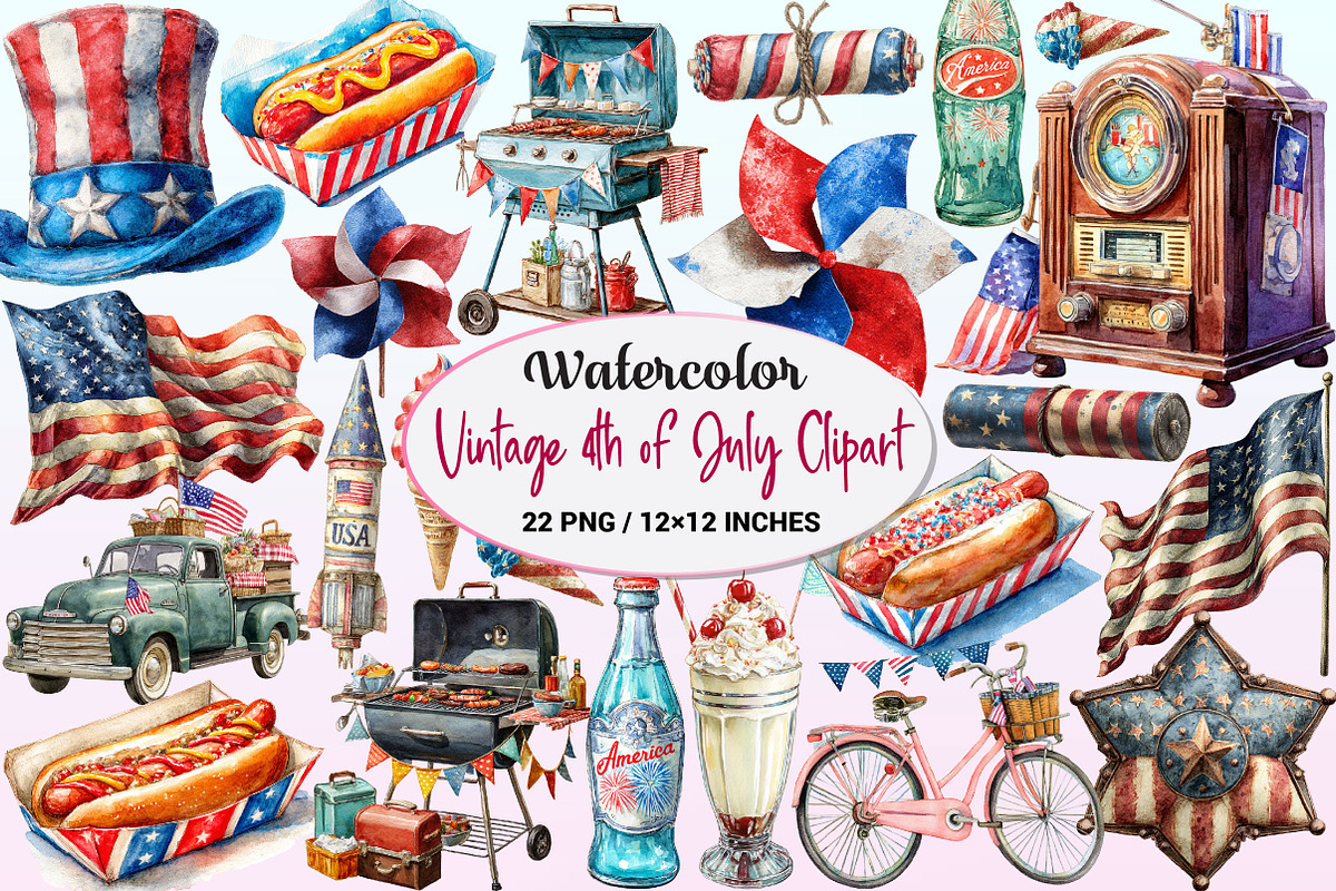 Vintage 4th of July Sublimation, a Graphic by CitraGraphics (Photo 1 of 4)