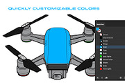 DJI Spark Drone Vector, a Graphic by Stypeface (Thumbnail 2 of 2)