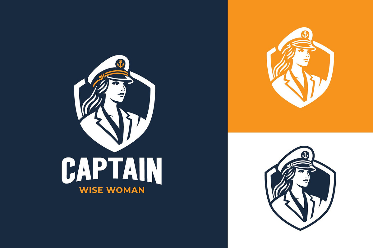 Woman Captain Navigation Logo Design, a Branding & Logo Template by funpixel