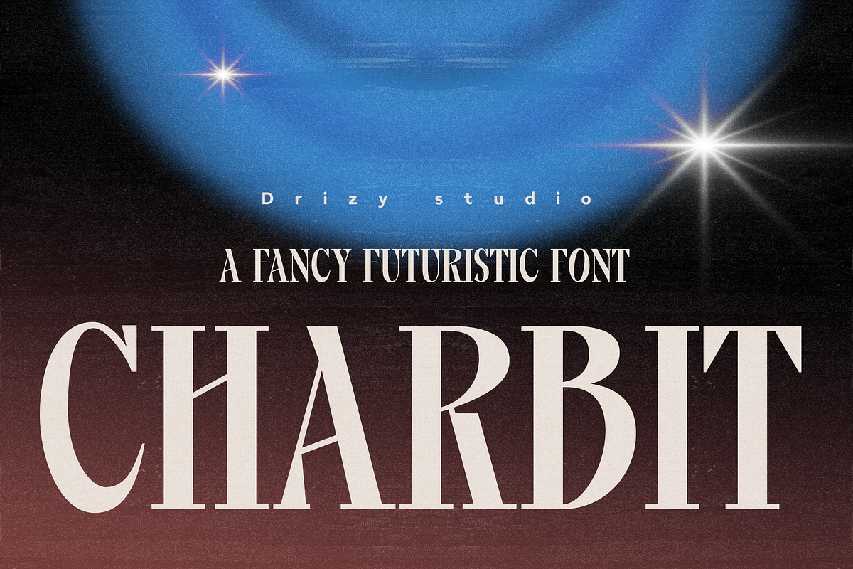 Charbit – Fancy Futuristic Font, a Serif Font by Drizy (Photo 1 of 8)