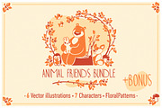 Animal Friends Bundle, an Animal Illustration by Alexander Baidin (Thumbnail 1 of 4)