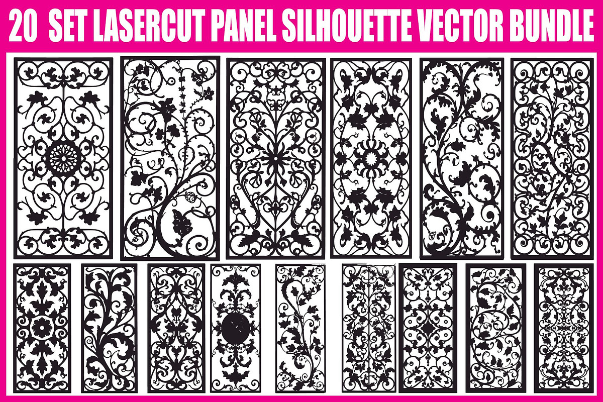 Elegant Lasercut Panel Vector Bundle, an Illustration by yasushie (Photo 1 of 21)