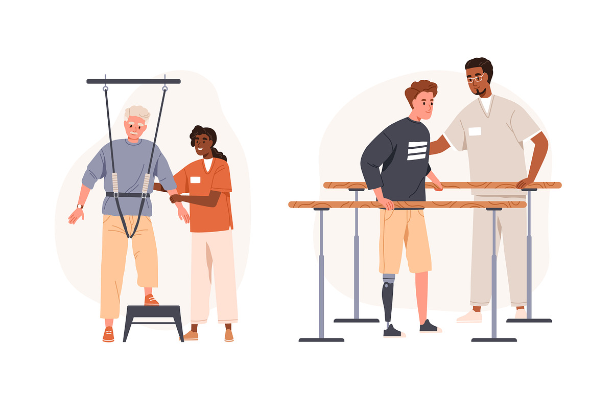 Physical therapy, rehabilitation set, a Healthcare Illustration by Good Studio (Photo 3 of 9)