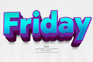 Friday PSD 3d Editable Text Effect