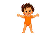 Cute cartoon toddler with curly hair, an Object Illustration by ZinetroN (Thumbnail 1 of 3)