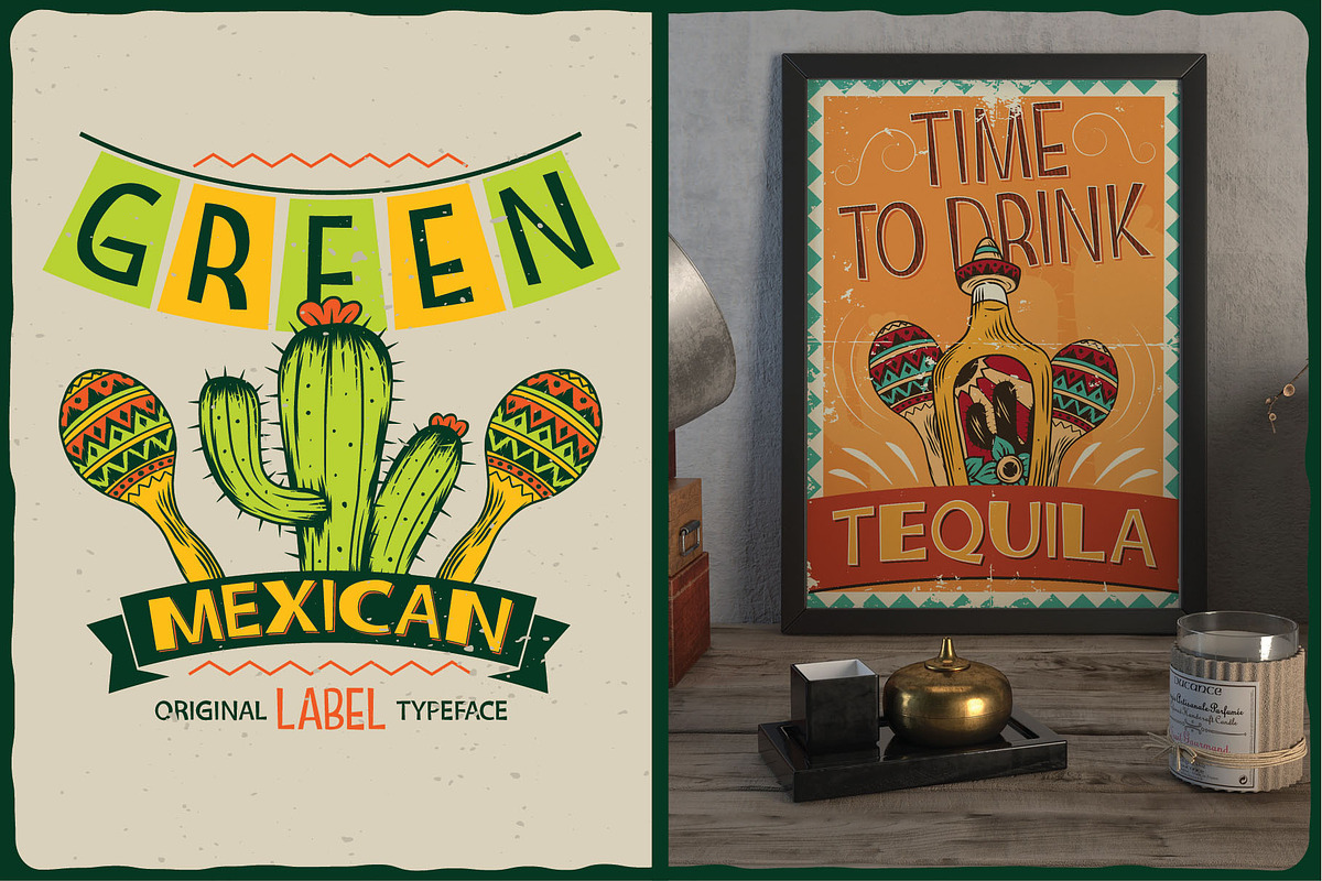 Green Mexican Typeface, a Symbol Font by VozzyStock (Photo 5 of 6)