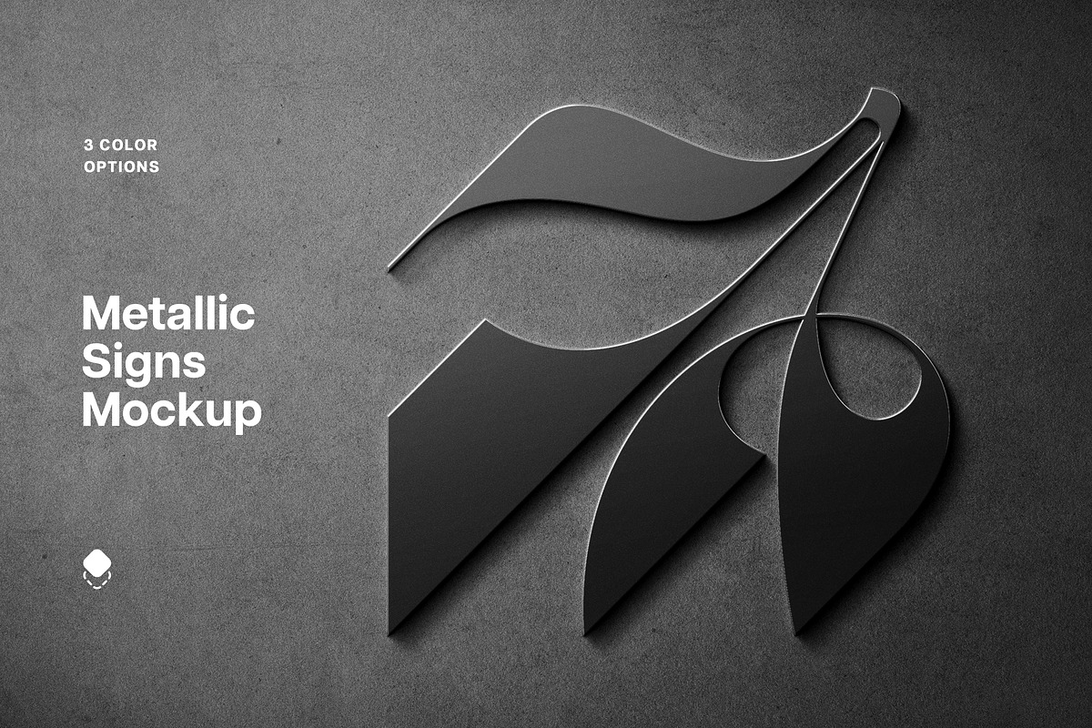 Stainless Metal Sign Mockups, a Mockup by Design Squad (Photo 1 of 6)