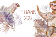Cute Boho Safari Animals Watercolor, an Illustration by Shabbypie (Thumbnail 9 of 9)
