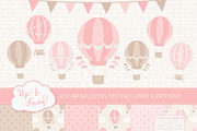 Pink Hot Air Balloons & Patterns, an Illustration by Amanda Ilkov (Thumbnail 1 of 5)