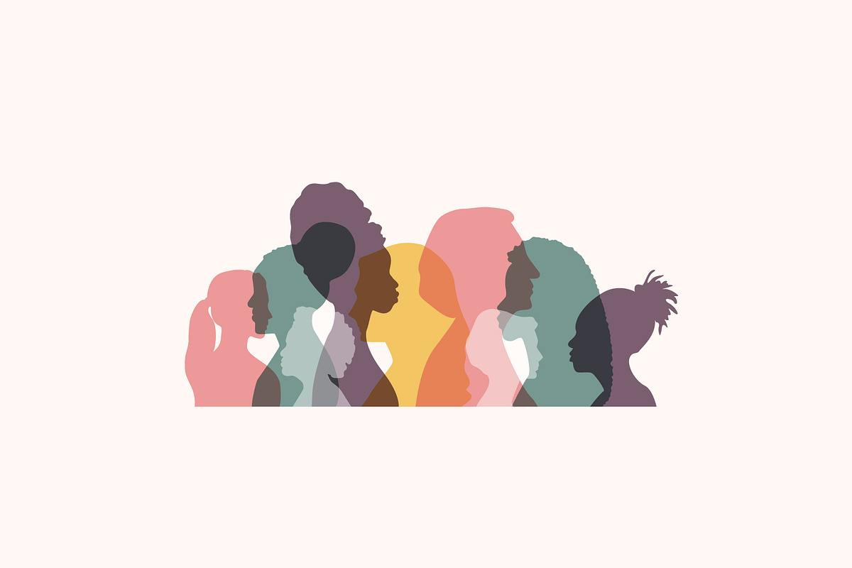 Women silhouettes. Women's Day cards, an Illustration by Stafeeva (Photo 8 of 8)