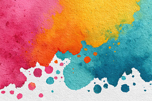 Abstract watercolor painting vibrant, an Abstract Photo by Pixeness Studio