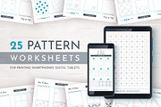 25 Pattern Drawing Worksheets, an Object Graphic by rwgusev (Thumbnail 1 of 8)