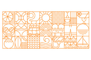 Summer travel vacations pattern, an Object Illustration by Vector Tradition
