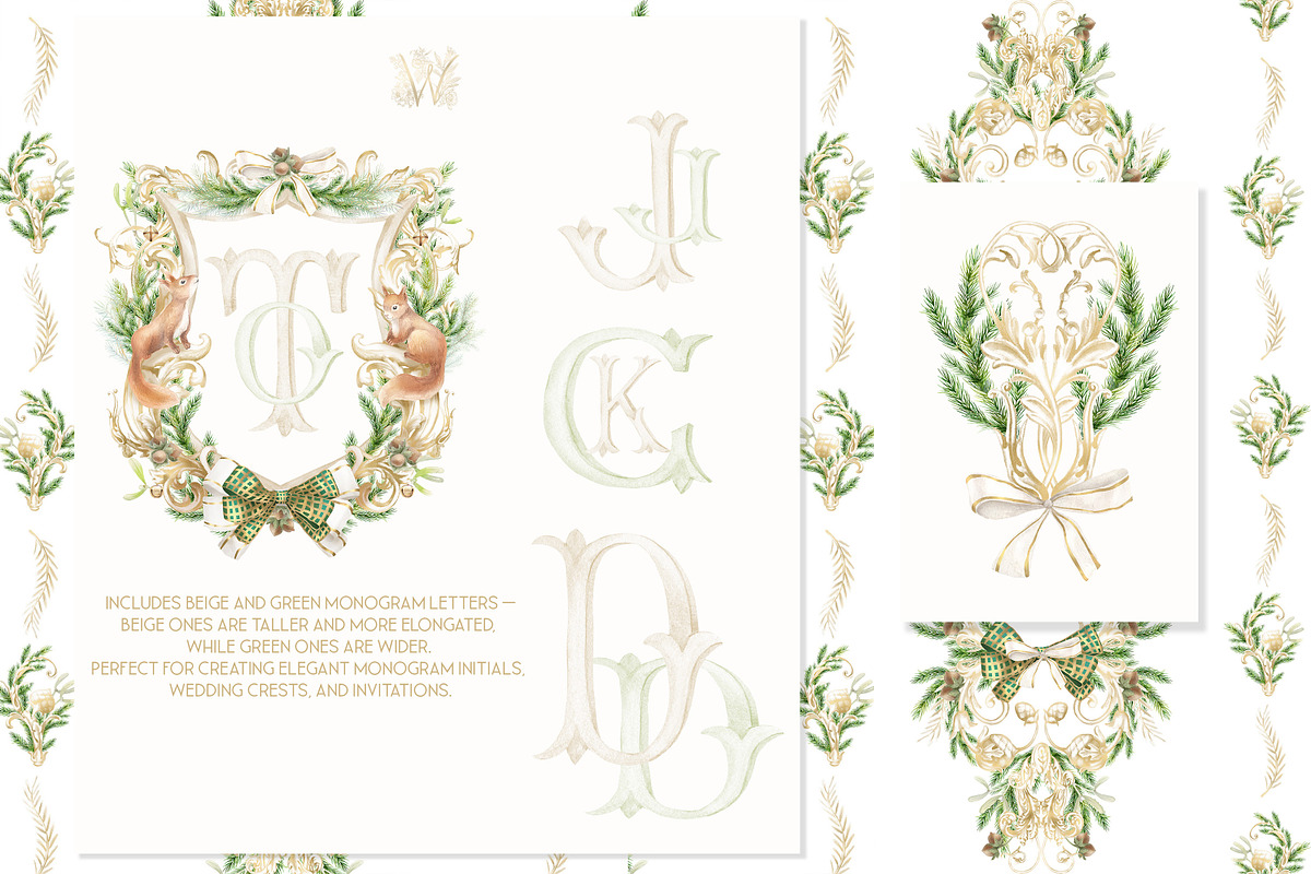 Winter Wedding Crest, Christmas png, a Decorative Illustration by WonderWonder (Photo 4 of 9)
