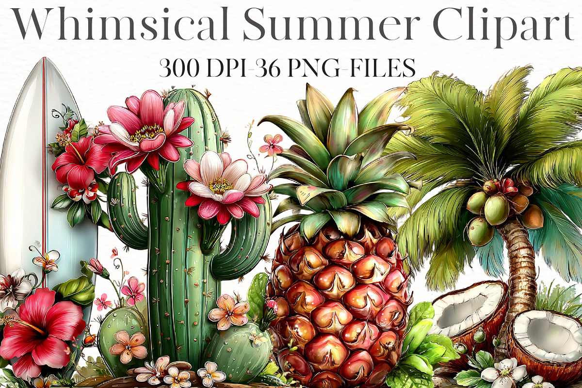 Whimsical Summer Clipart, an Illustration by Designworld (Photo 1 of 7)